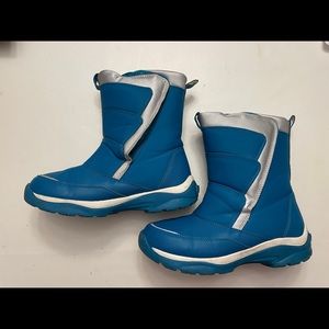 LANDS END KIDS 459894 Teal BLUE INSULATED WINTER SNOW BOOTS SIZE Youth 5M